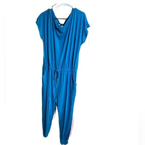 Unbranded NWOT Blue elastic waist jogger leg jumpsuit 2XL, 25 pit to pit